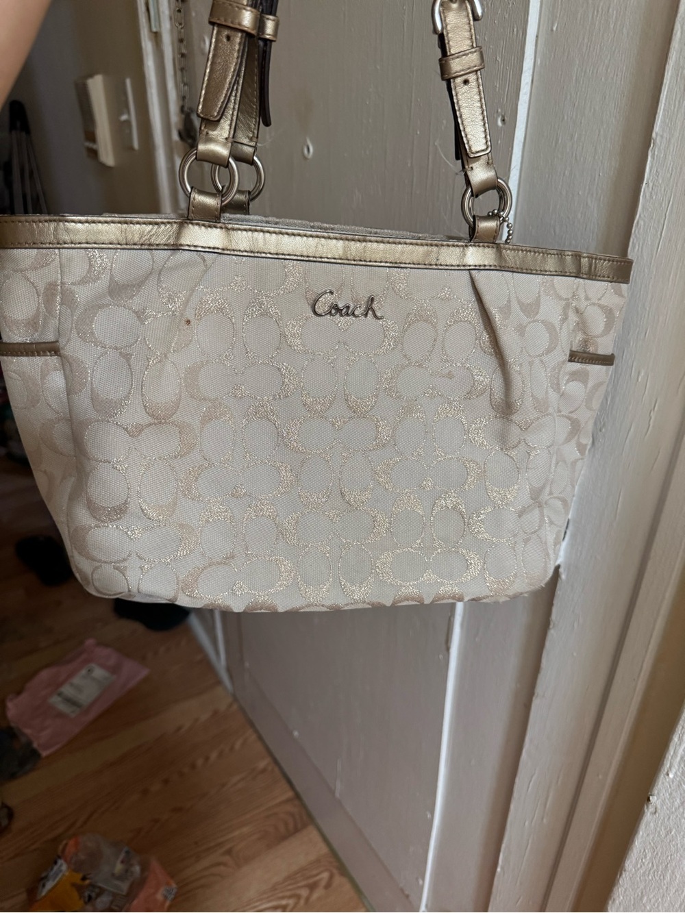 Coach y2k vintage Champagne Jacquard Shoulder Bag - Coach